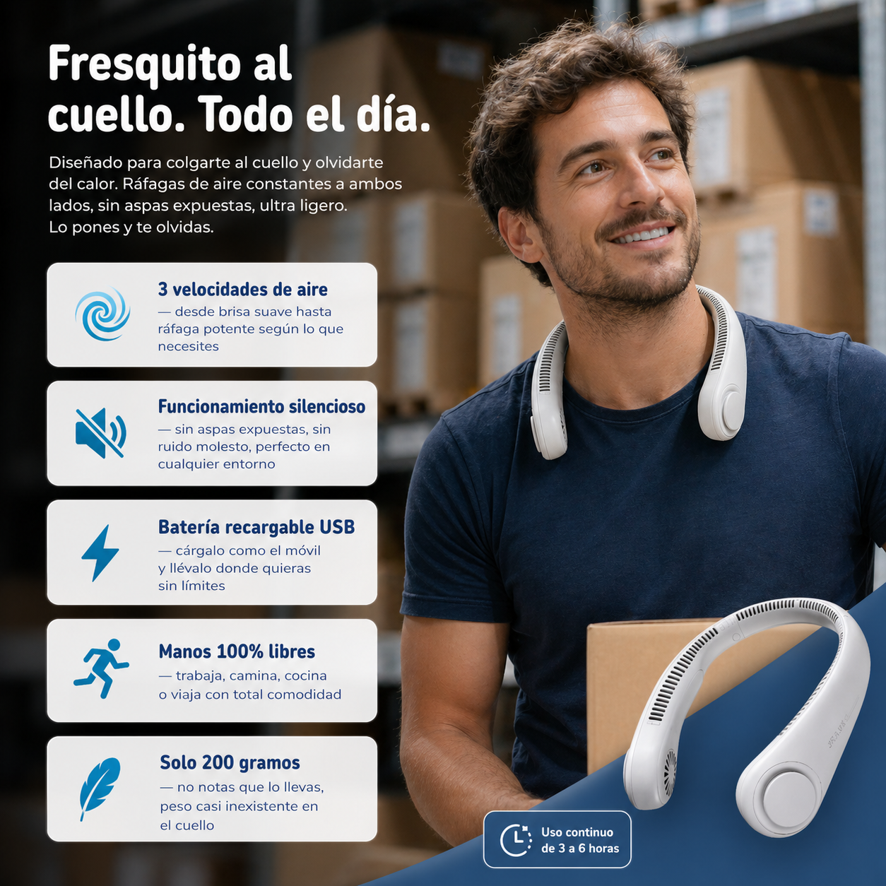 Ventilador de cuello portátil AirFree